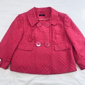 Ali Miles Jacket Women’s Size L? Pink Big Button Textured Career Swing Peacoat